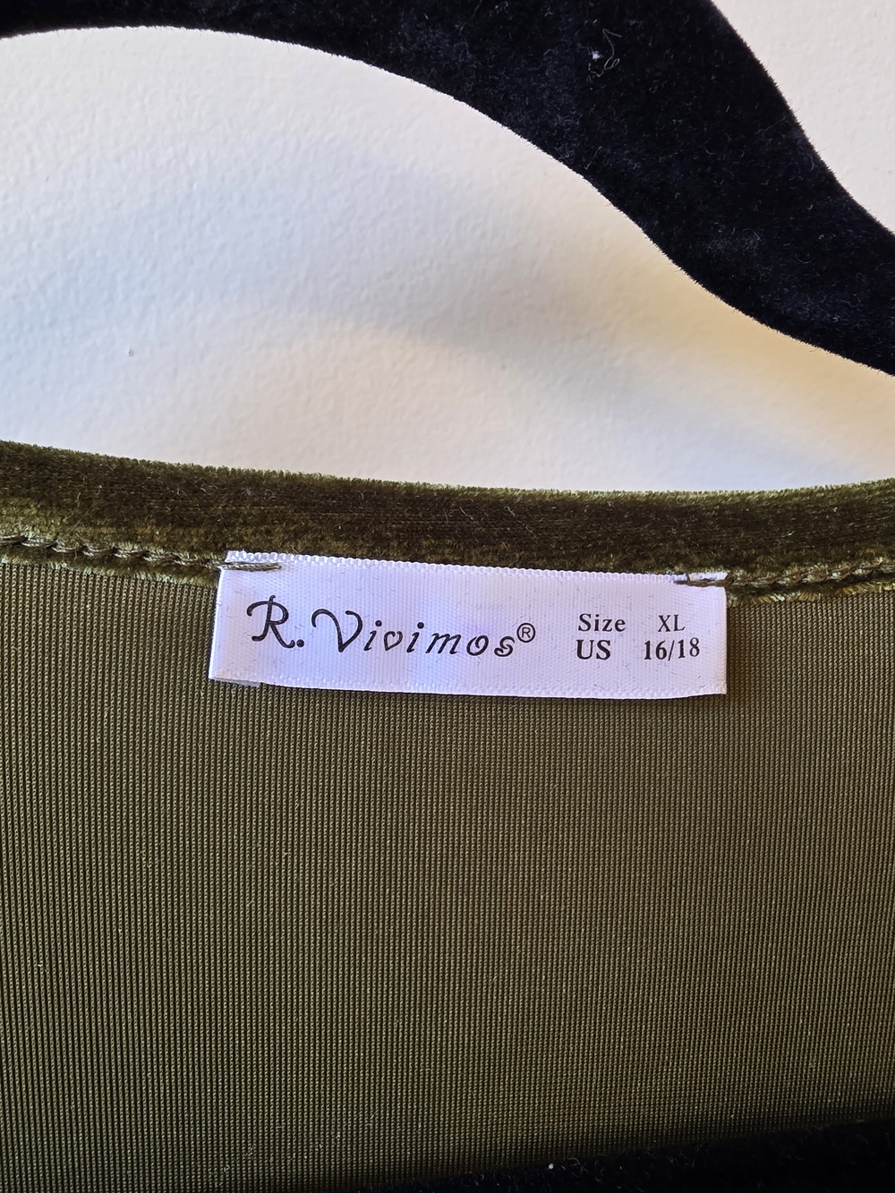R. Vivimos Olive Green Velvet Tiered Maxi Dress - Women - Picture 3 of 3